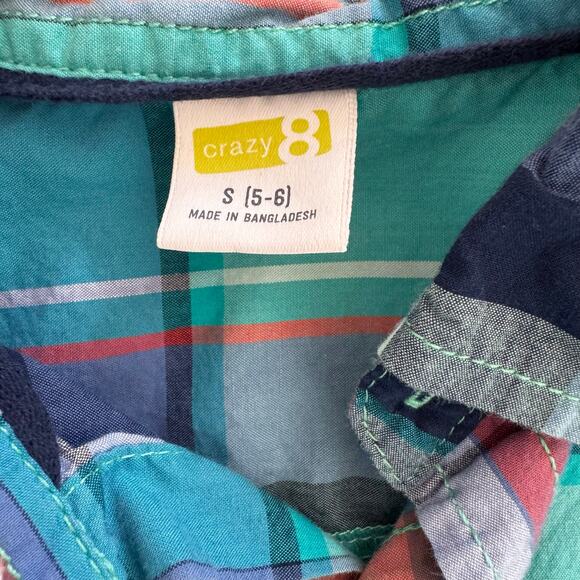 Casual Short-Sleeve Button-Down Tops: Plaid and Stripes, Includes 3 Tops - Picture 4 of 10